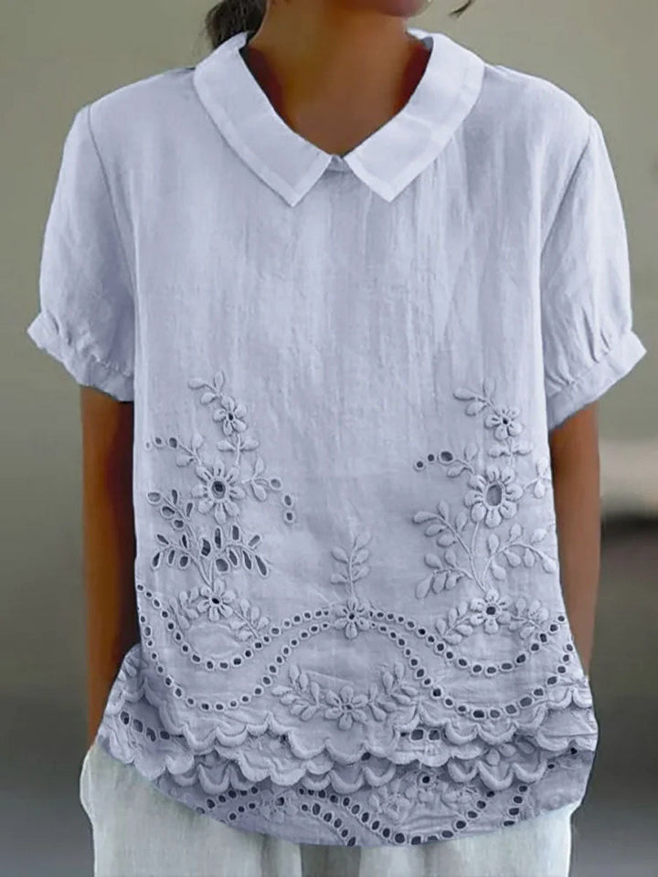 Jade - Geborduurde Bloemenblouse