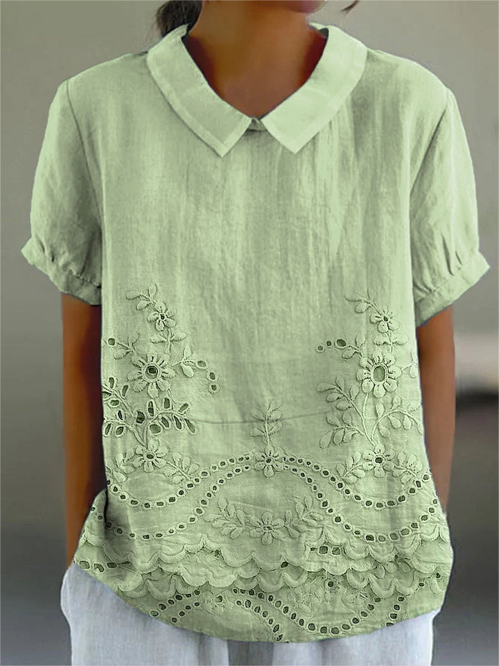 Jade - Geborduurde Bloemenblouse