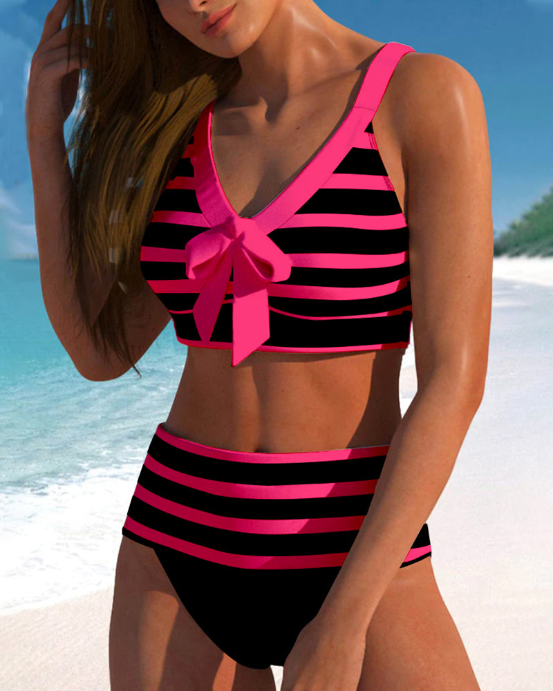 Molly - Hoge Taille Gestreepte Bikini