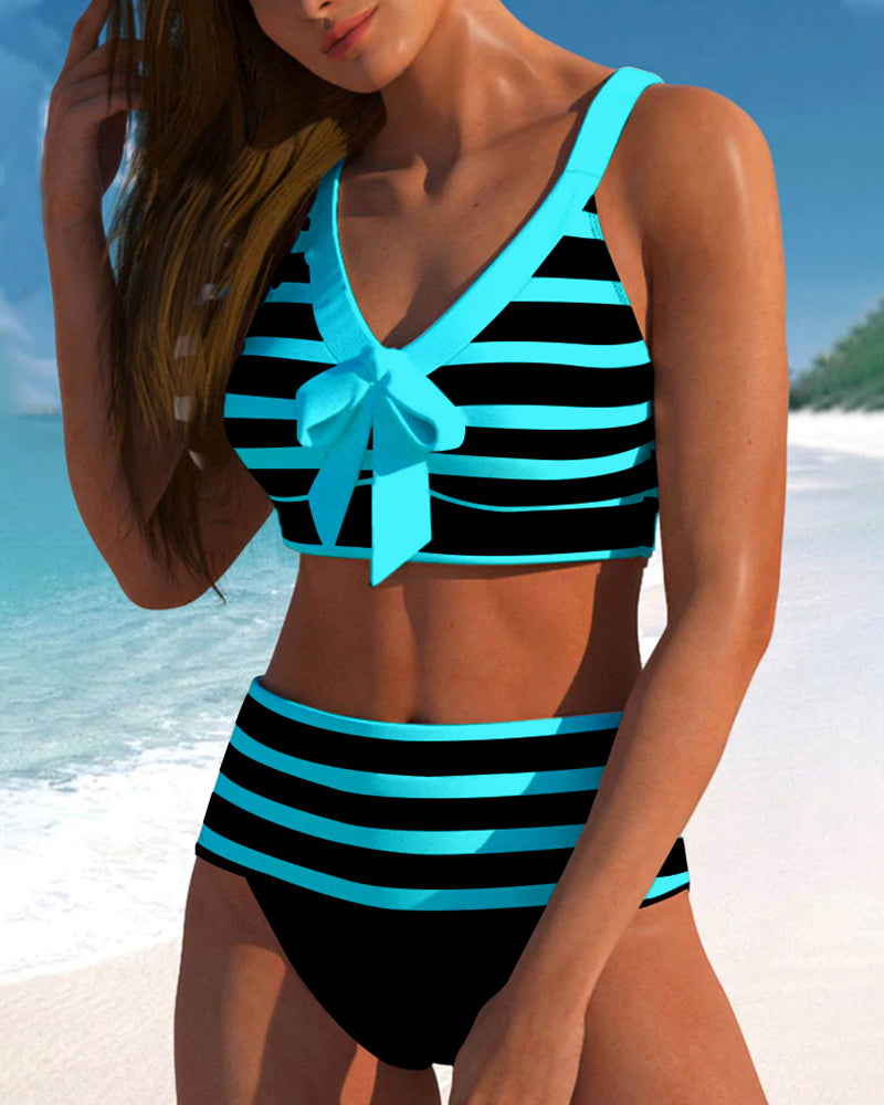 Molly - Hoge Taille Gestreepte Bikini