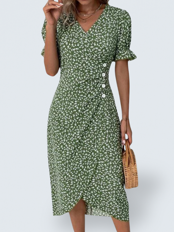 Meredith - Bloemen V-Hals Jurk