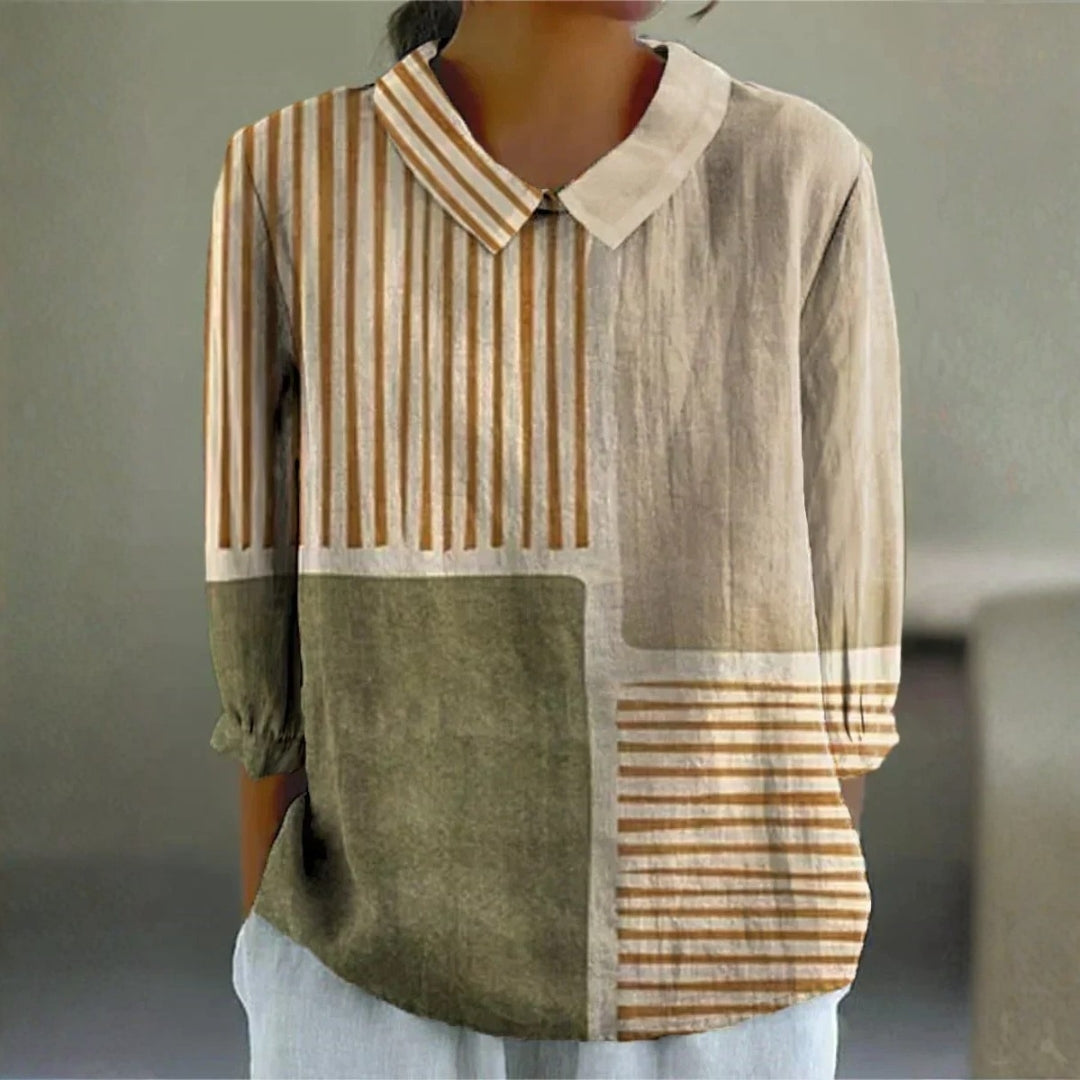 Lily - Streep Patchwork Blouse
