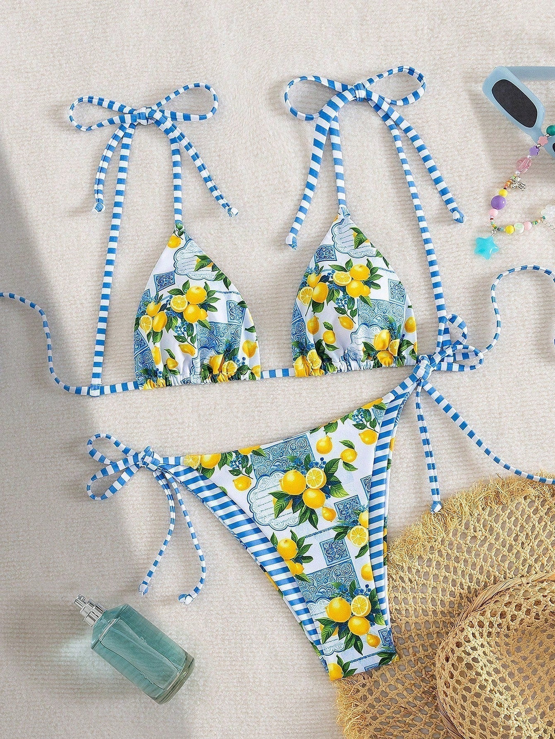 Candace - Citroenprint Triangle Bikini