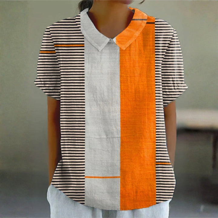Leah - Gestreepte Kleurblok Blouse
