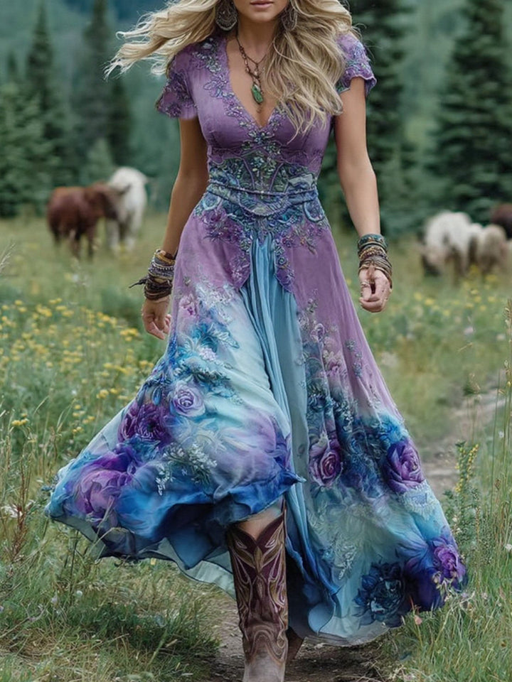 Holly - Korte Maxi Bloemenjurk