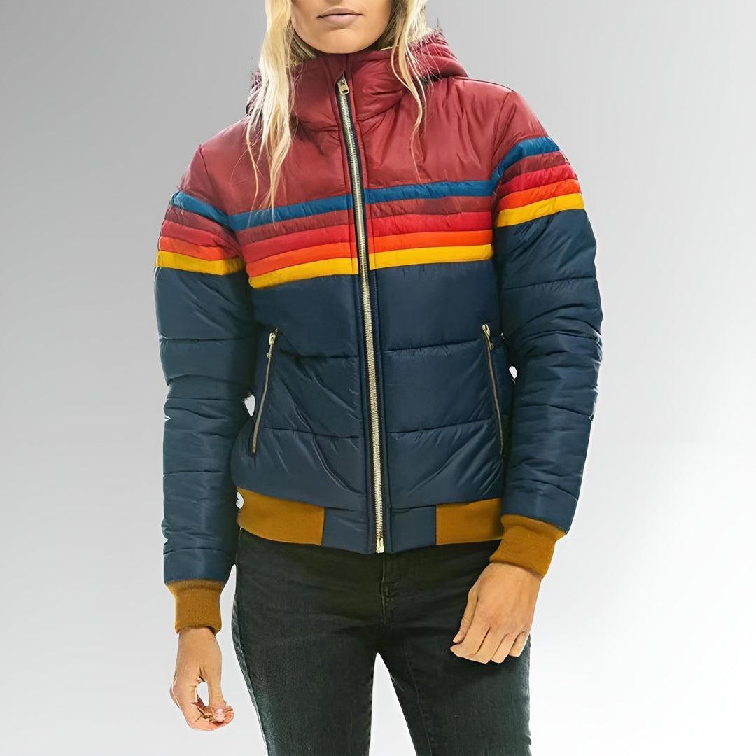 Chloe - Zip-Up Jacket met Regenboog Strepen