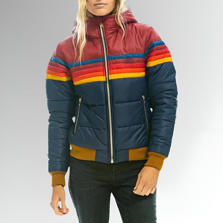 Chloe - Zip-Up Jacket met Regenboog Strepen