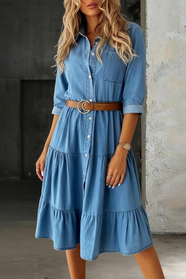 Willow - Casual Elegante Denim Jurk