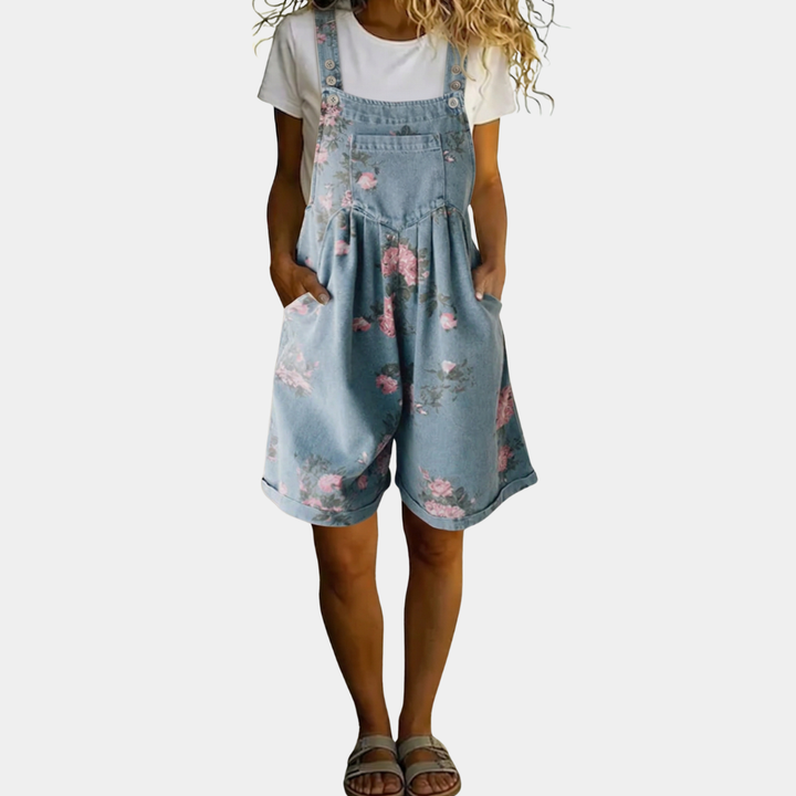 Vanessa - Bloemen Denim Jumpsuit