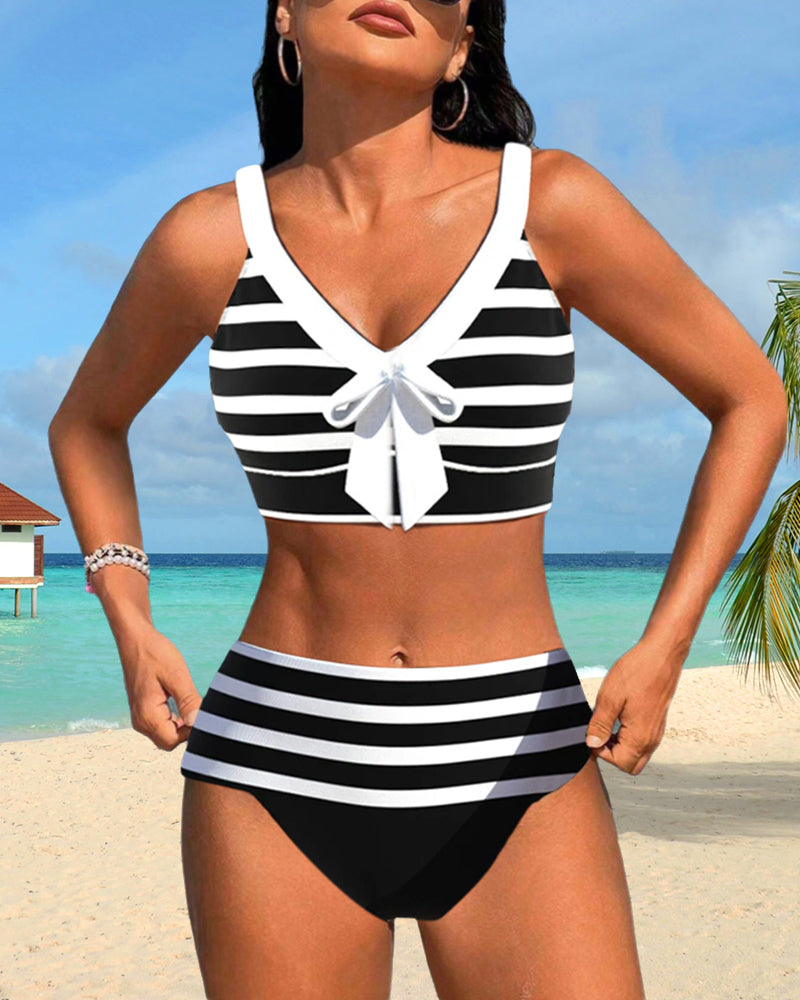 Molly - Hoge Taille Gestreepte Bikini