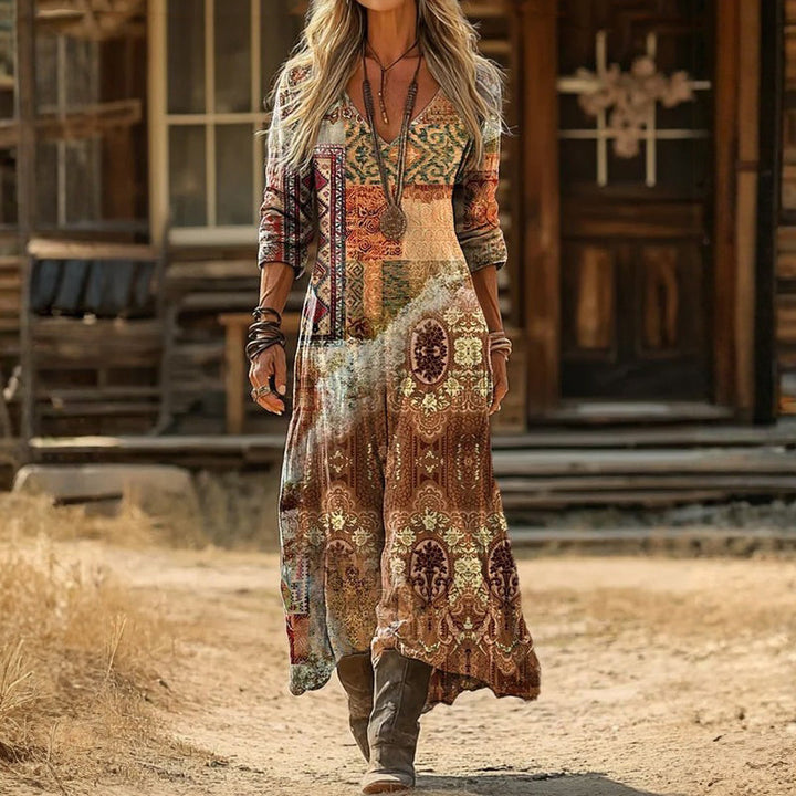 Juliette - Casual Lange Mouwen Jurk Geïnspireerd door Vintage