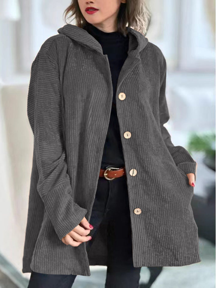 Abigail - Corduroy Hoodie Cardigan