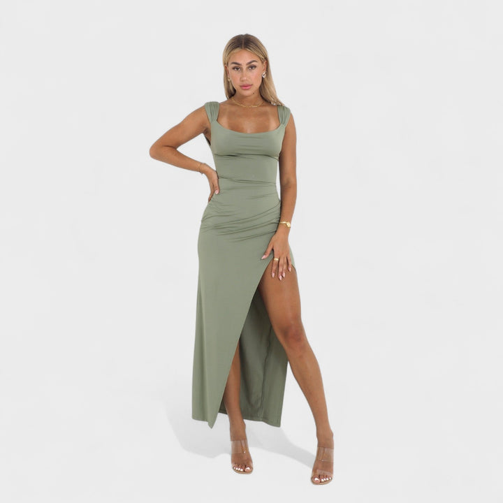 Vanessa - Lange Jurk met Open Rug