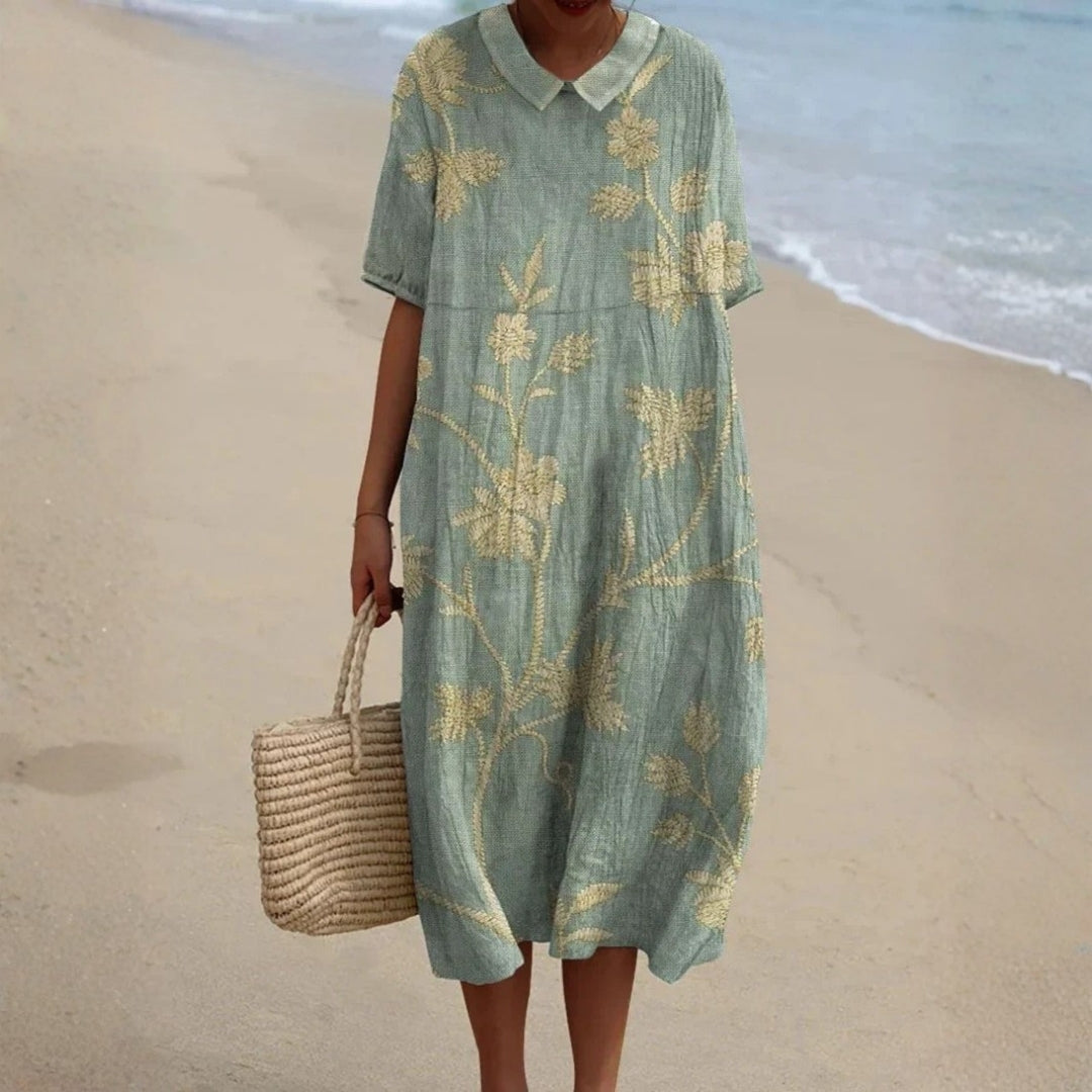 Willow - Bloemenjurk met een Charmante Peter Pan Kraag