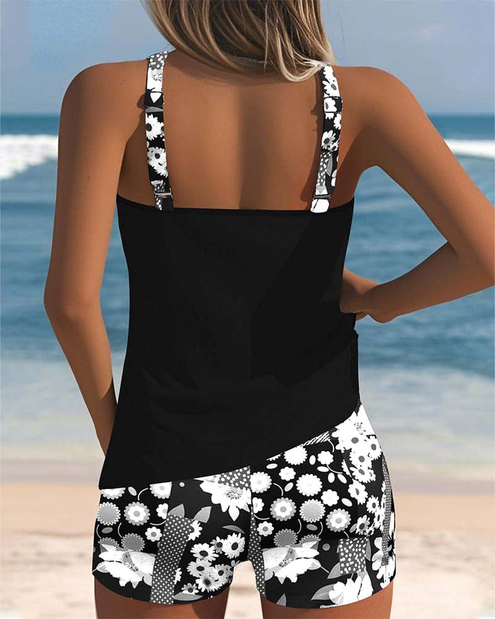 Leslie - Badpak Tanktop met Geprinte Boxer Set