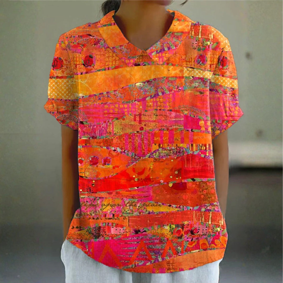 Brittany - Blouse met Abstracte Print