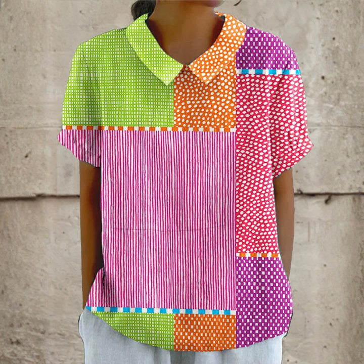 Vivian - Kleurrijke Patchwork Blouse