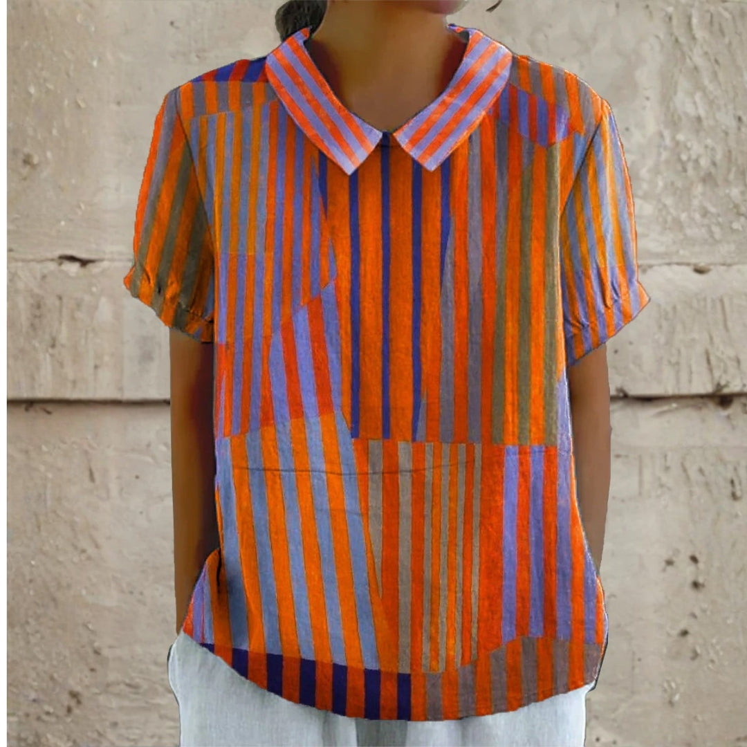 Josie - Geometrische Gestreepte Blouse