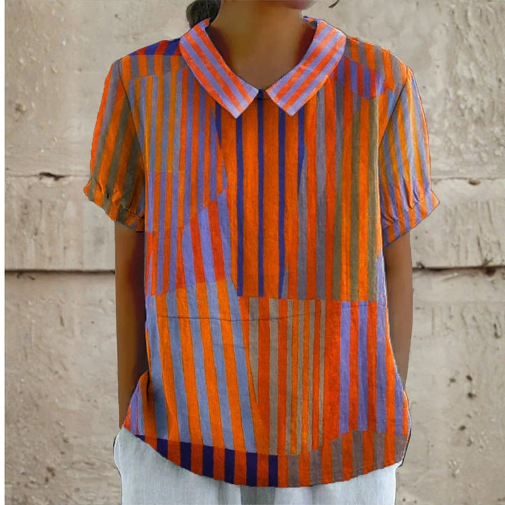 Josie - Geometrische Gestreepte Blouse