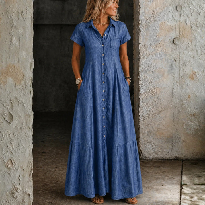 Adalynn - Lange Denim Jurk