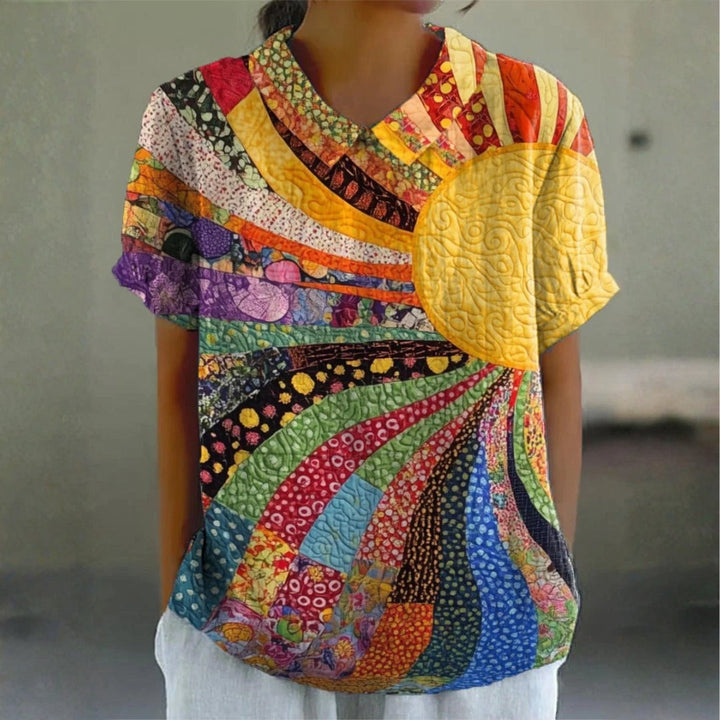 Ellie - Zonnige Patchwork Blouse