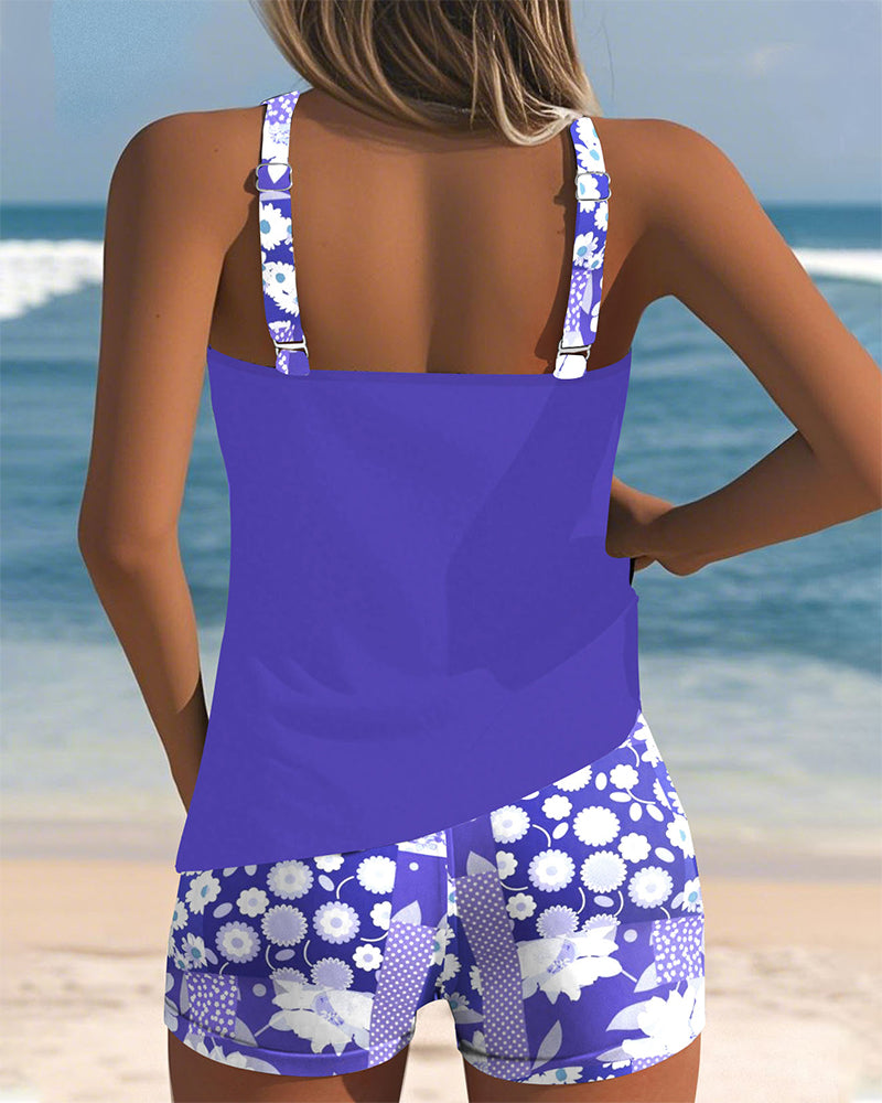 Leslie - Badpak Tanktop met Geprinte Boxer Set
