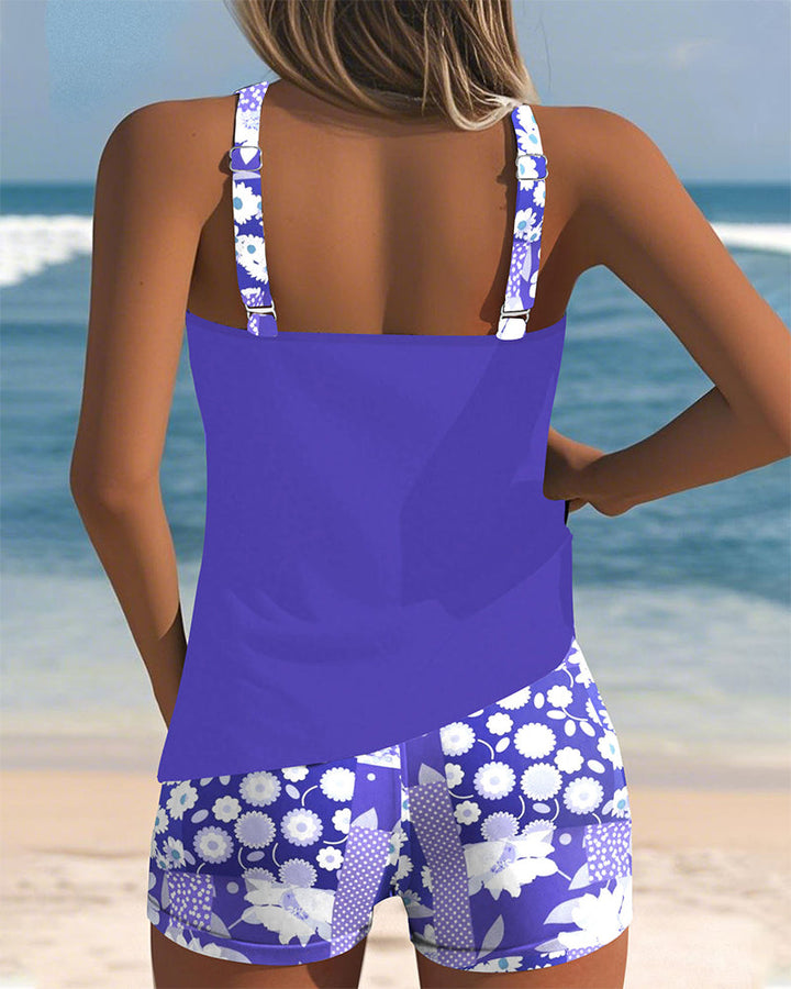 Leslie - Badpak Tanktop met Geprinte Boxer Set