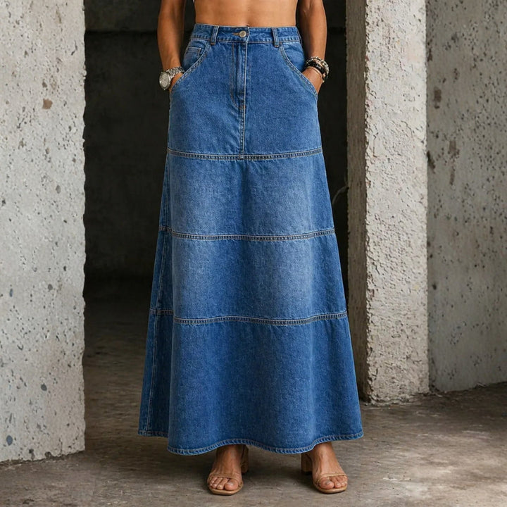 Tracy - Middellange Denim Rok