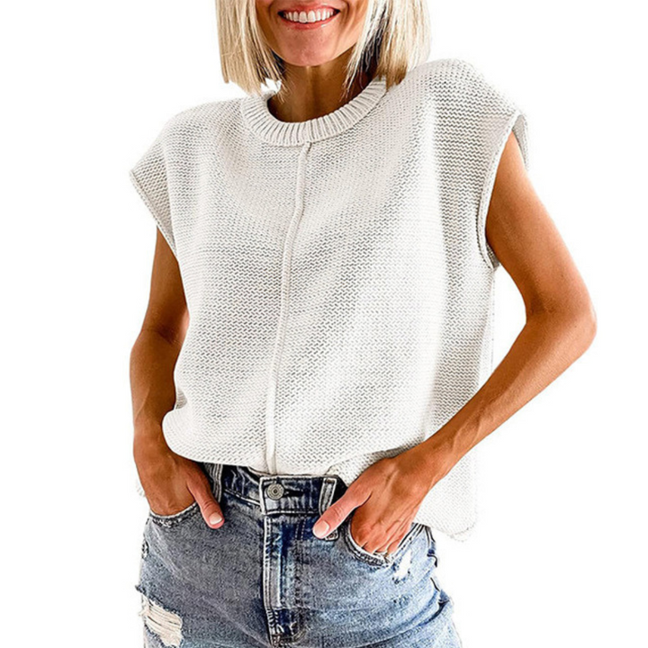 TABITHA - Casual Minimalistische Crewneck Mouwloze Top