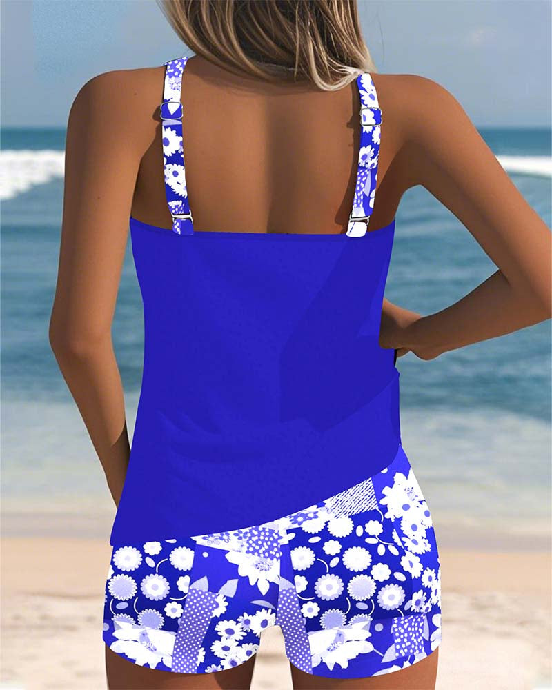 Leslie - Badpak Tanktop met Geprinte Boxer Set