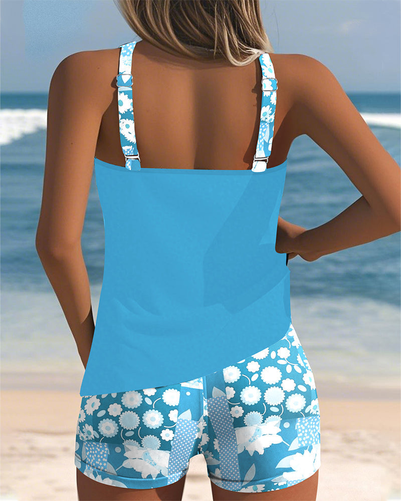 Leslie - Badpak Tanktop met Geprinte Boxer Set