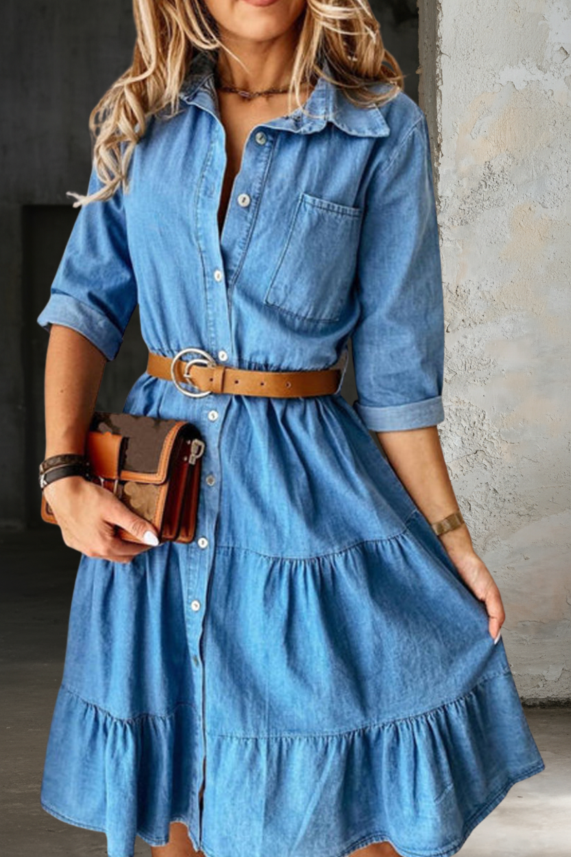 Willow - Casual Elegante Denim Jurk