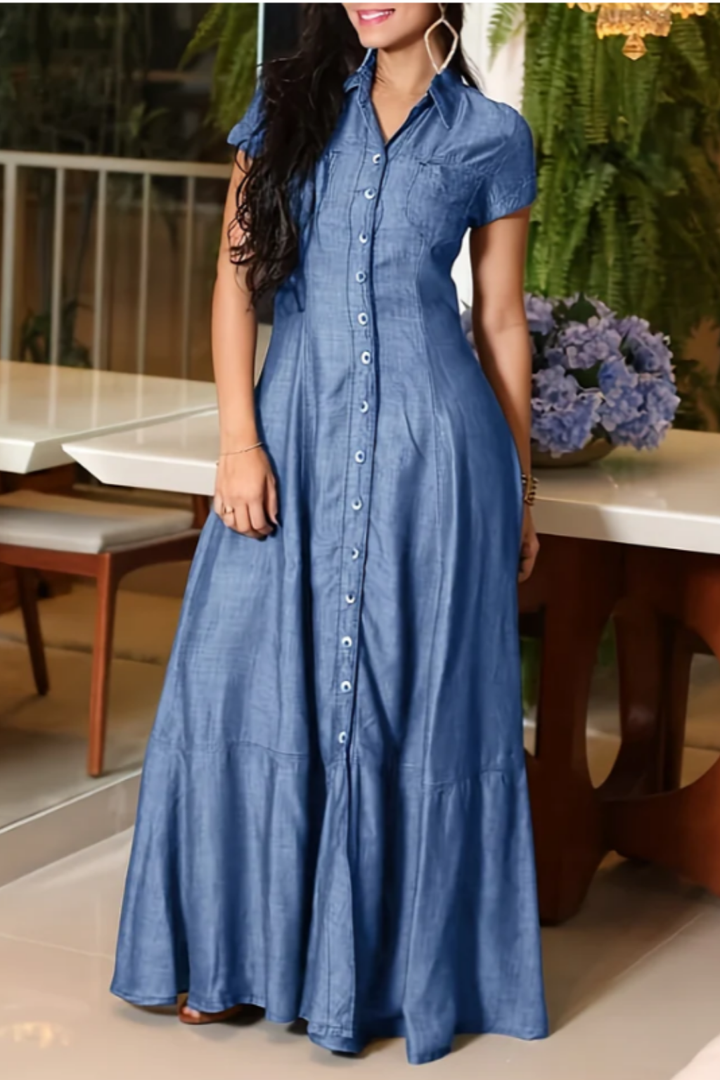 Adalynn - Lange Denim Jurk