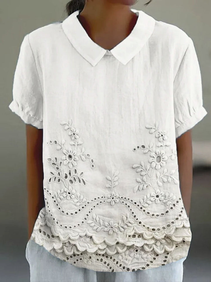 Jade - Geborduurde Bloemenblouse
