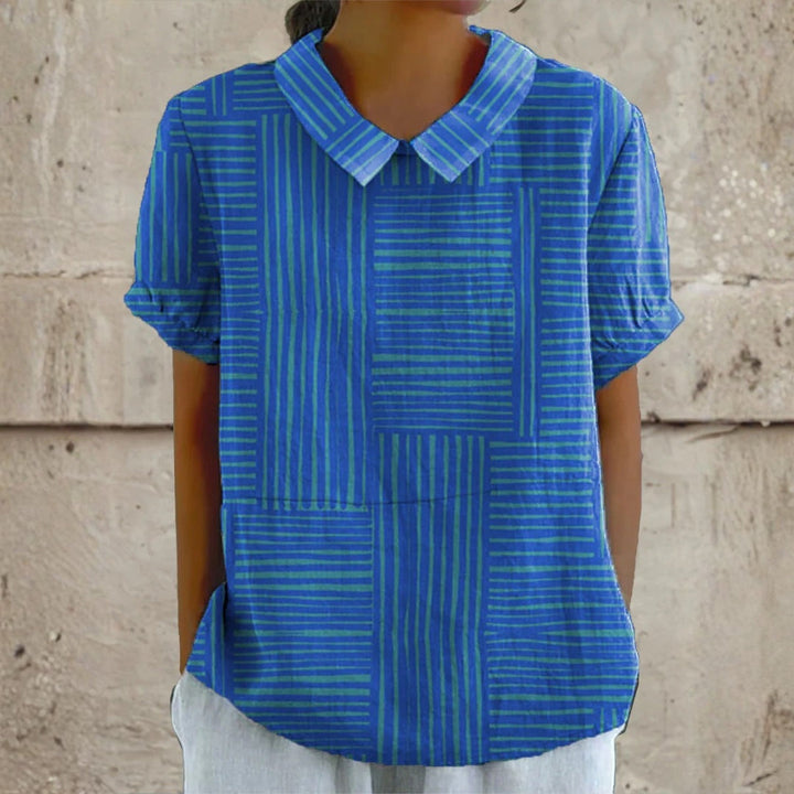 Quinn - Gestreepte Geometrische Blouse