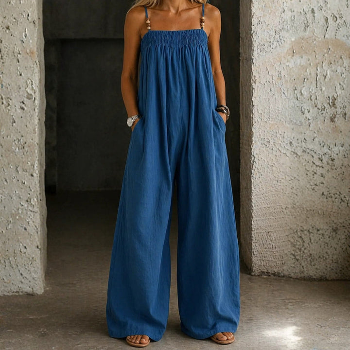 Valentina - Denim Wijde-Pijpen Jumpsuit