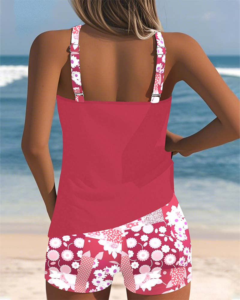 Leslie - Badpak Tanktop met Geprinte Boxer Set