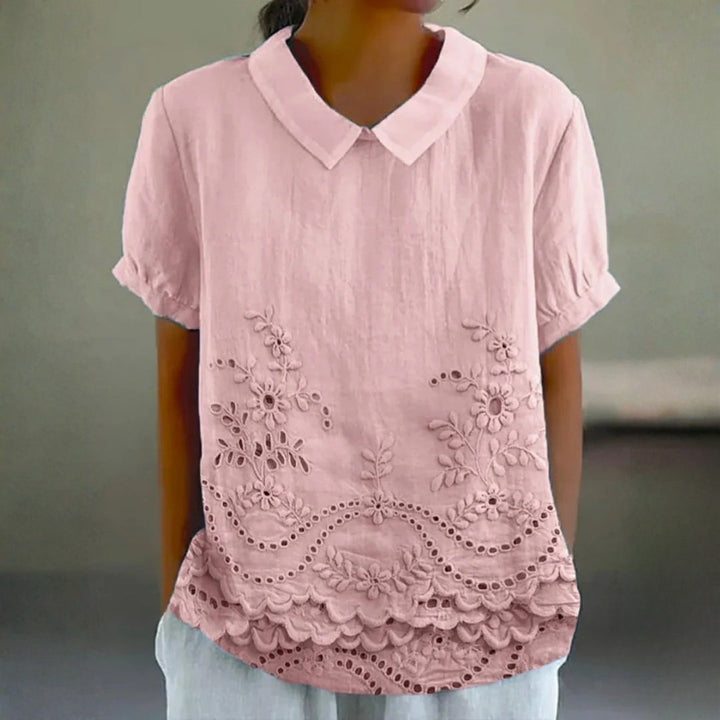 Jade - Geborduurde Bloemenblouse