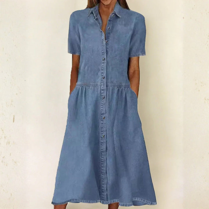 Sarah - Korte Mouwen Denim Jurk