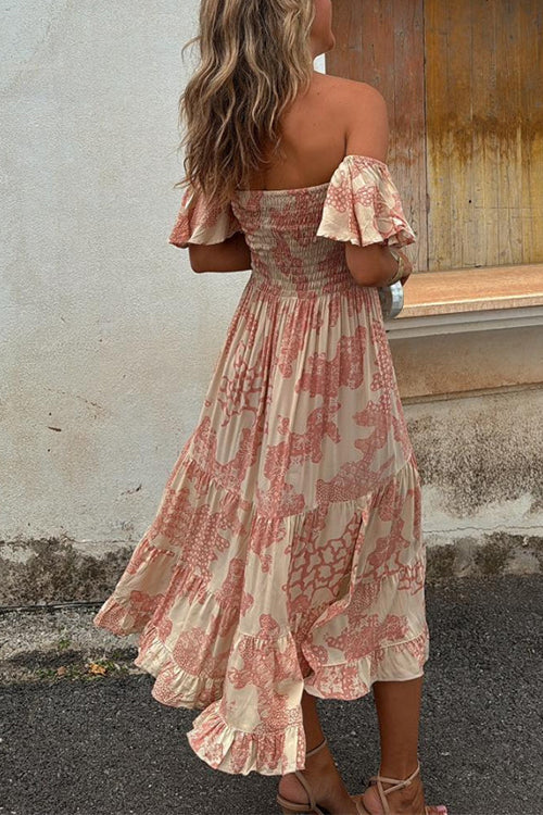 Isabella - Off Shoulder Midi Jurk