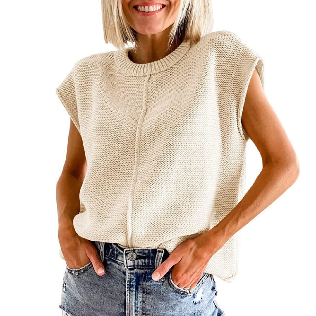 TABITHA - Casual Minimalistische Crewneck Mouwloze Top