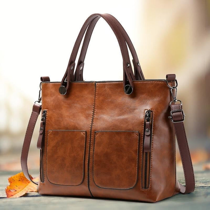 Alexandra - Iconische Retro PU Leren Schoudertas