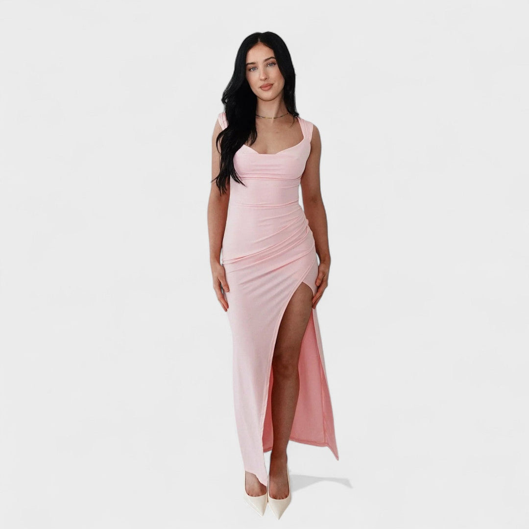 Vanessa - Lange Jurk met Open Rug