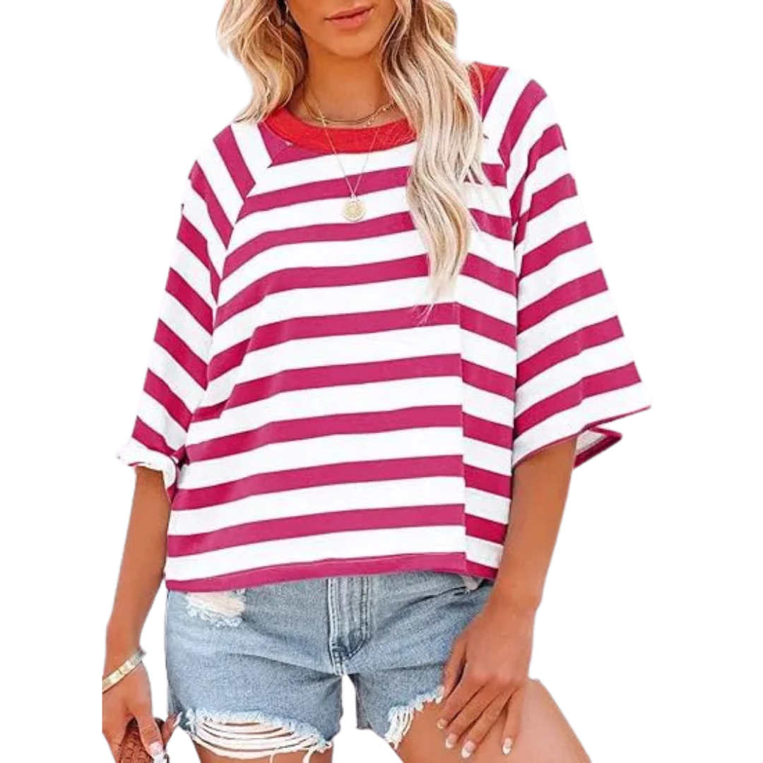 ROSALIE - Trendy Loose Fit Zomer Crewneck Top