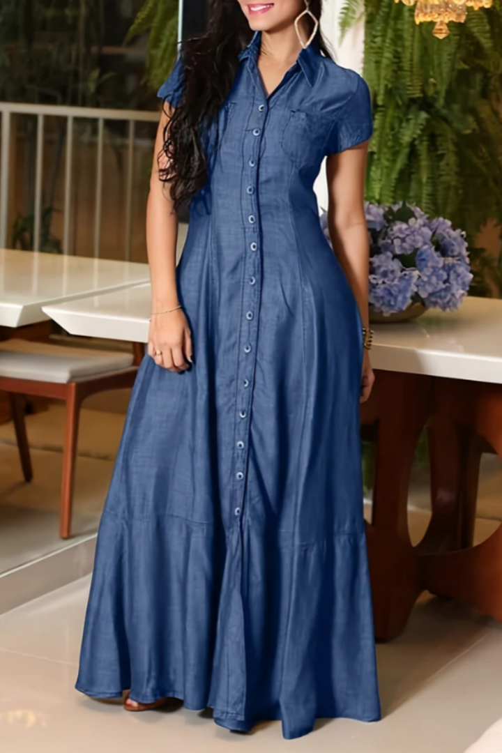 Adalynn - Lange Denim Jurk