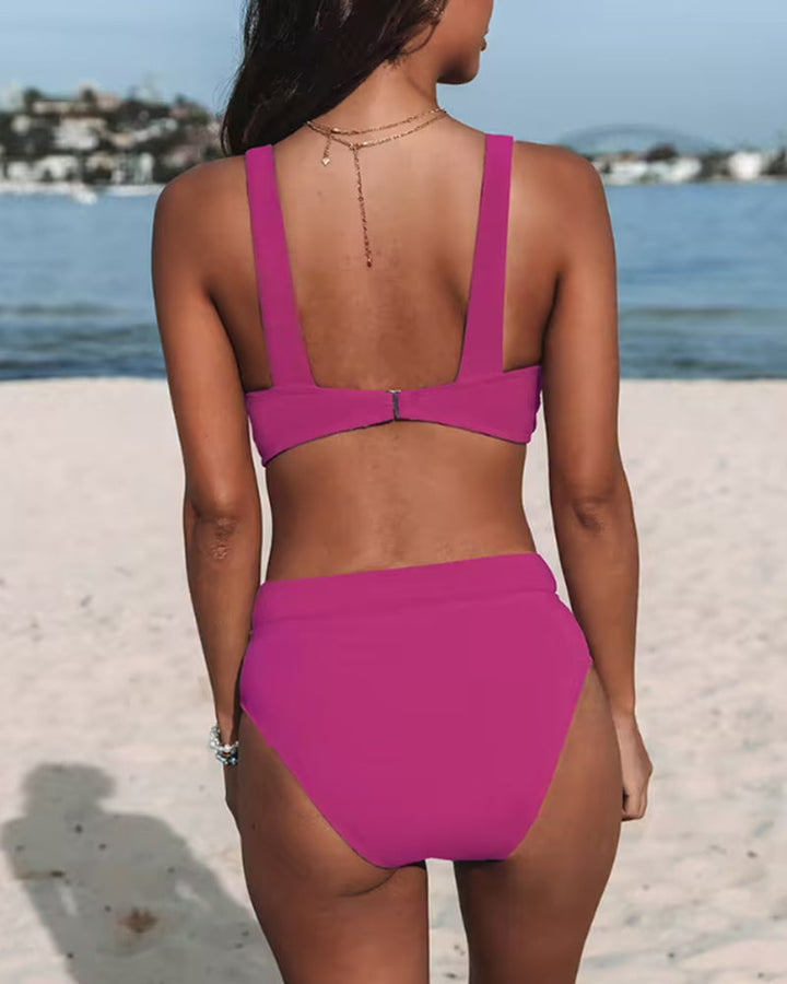 Veronica - Hoge Taille Effen Badpak