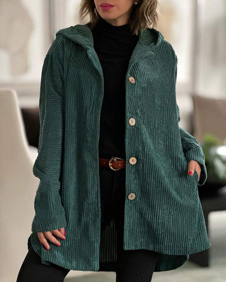 Abigail - Corduroy Hoodie Cardigan
