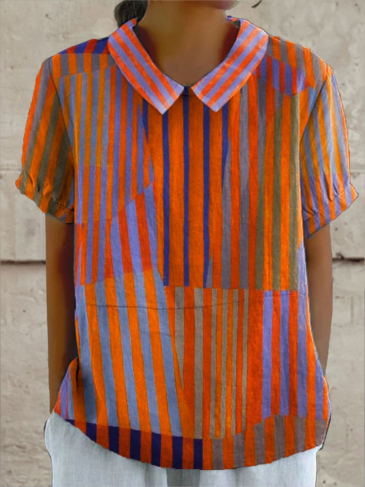 Josie - Geometrische Gestreepte Blouse