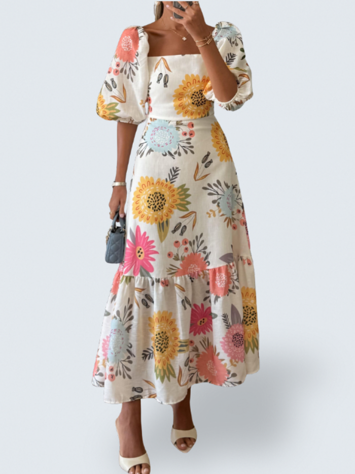 Sophia - Bloemen Midi Jurk