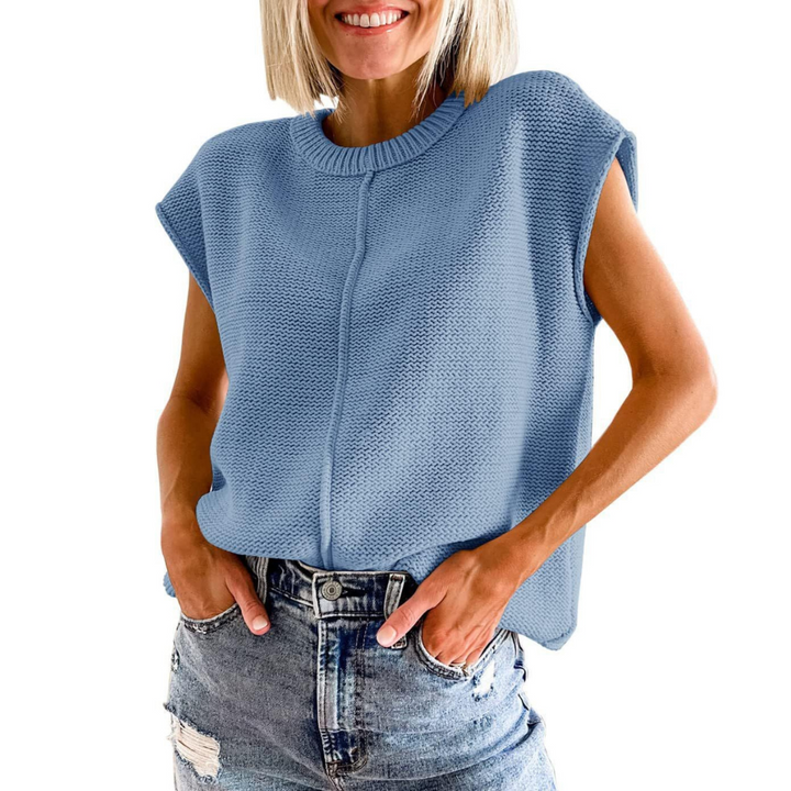 TABITHA - Casual Minimalistische Crewneck Mouwloze Top